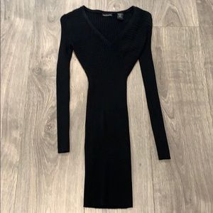 V-neck sweater mini dress